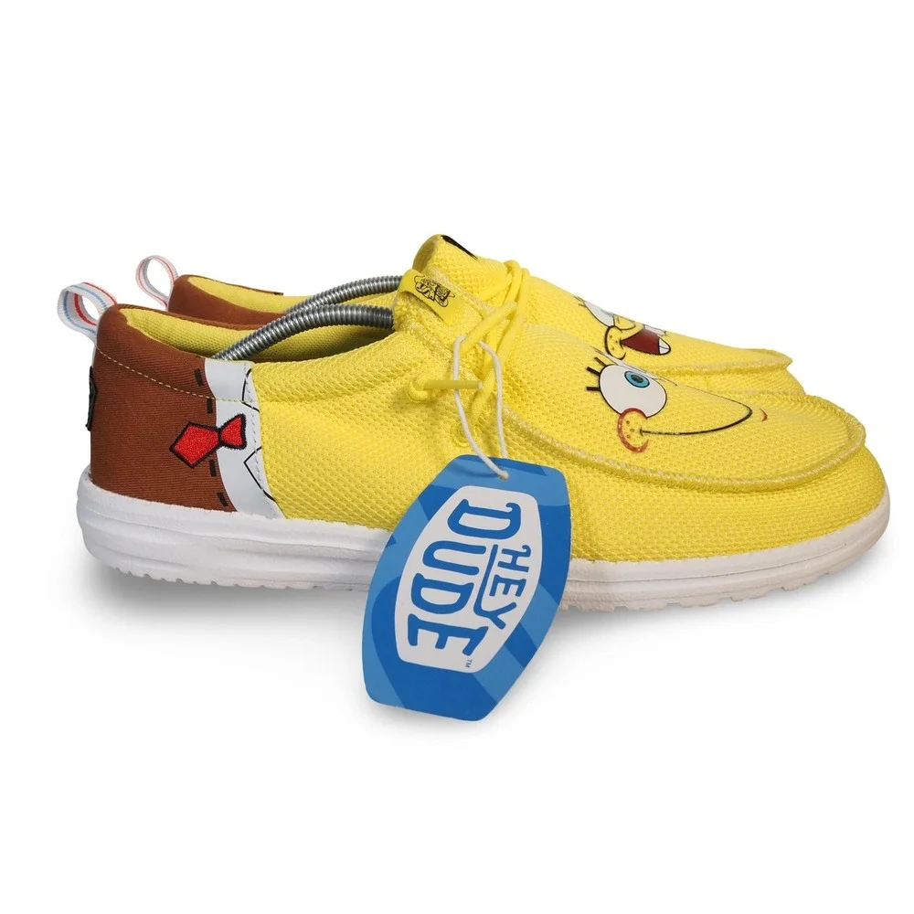 Hey Dude Wally Funk Spongebob Squarepants Yellow Brown Men's 10 Shoes NEW